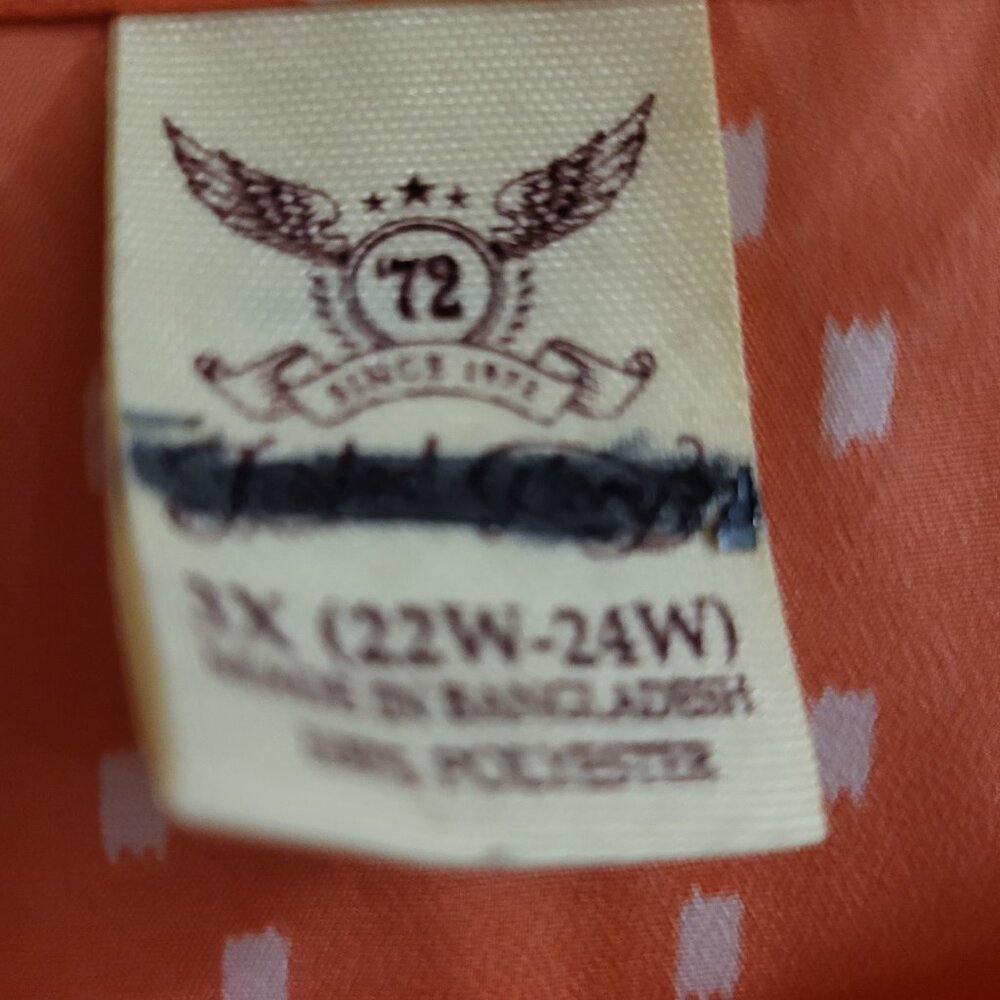 Faded Glory Orange Geometric Diamond Print Tank Top -Plus Size 22w-24w - Picture 3 of 3